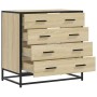 Cajonera de madera contrachapada color roble sonoma 70x41x70 cm de , Cajoneras - Ref: Foro24-849080, Precio: 123,50 €, Descue...