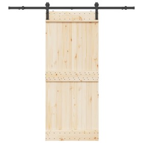 Kit de herrajes para puertas correderas acero negro 200 cm de , Artículos para puertas - Ref: Foro24-4009749, Precio: 53,26 €...