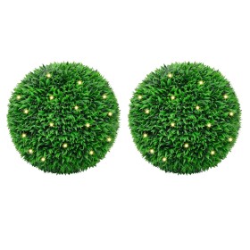 Bolas de boj artificial con luces LED 2 unidades 55 cm de , Flora artificial - Ref: Foro24-3335903, Precio: 173,32 €, Descuen...