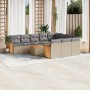 Set de sofás de jardín 11pzas con cojines ratán sintético beige en Conjuntos de jardín | Comprar online en Foru.es