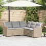 Sofá en forma de L con cojines ratán sintético beige de , Conjuntos de jardín - Ref: Foro24-365418, Precio: 336,05 €, Descuen...