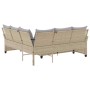 Sofá en forma de L con cojines ratán sintético beige de , Conjuntos de jardín - Ref: Foro24-365418, Precio: 336,05 €, Descuen...