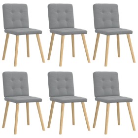 Sillas de comedor 6 unidades de tela gris claro de , Sillas de comedor - Ref: Foro24-3315438, Precio: 293,13 €, Descuento: %
