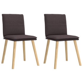 Sillas de comedor 2 unidades tela marrón oscuro de , Sillas de comedor - Ref: Foro24-4101259, Precio: 110,98 €, Descuento: %