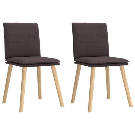 Sillas de comedor 2 unidades tela marrón oscuro de , Sillas de comedor - Ref: Foro24-4101259, Precio: 110,98 €, Descuento: %
