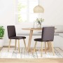 Sillas de comedor 2 unidades tela marrón oscuro de , Sillas de comedor - Ref: Foro24-4101259, Precio: 110,98 €, Descuento: %
