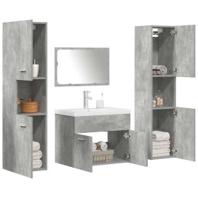 Set muebles de baño 5 piezas madera ingeniería gris hormigón de , Muebles de baño - Ref: Foro24-3324905, Precio: 311,73 €, De...