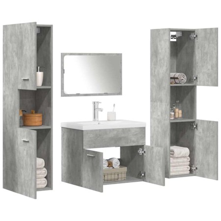 Set muebles de baño 5 piezas madera ingeniería gris hormigón de , Muebles de baño - Ref: Foro24-3324905, Precio: 311,73 €, De...