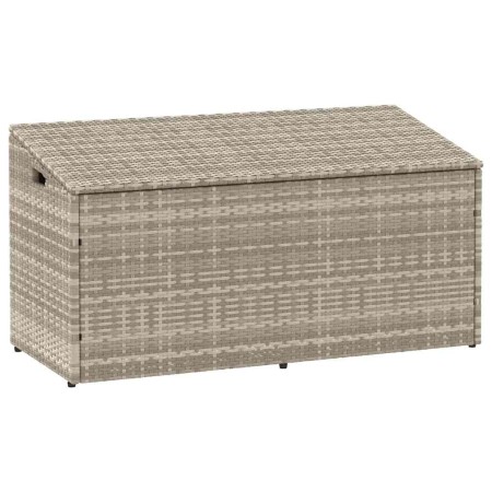 Caja almacenaje jardín ratán sintético gris claro 110x50x58 cm de , Cajas de almacenaje para exteriores - Ref: Foro24-4104073...