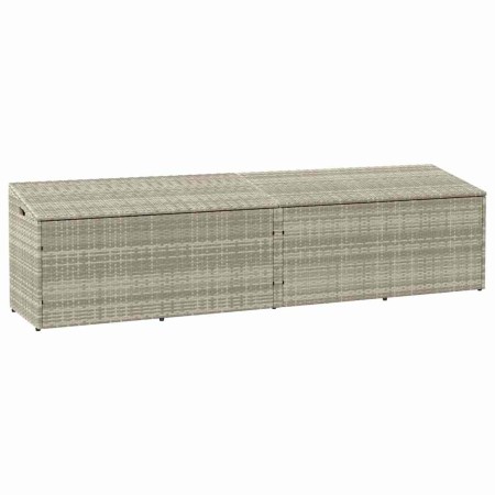Caja almacenaje jardín ratán sintético gris claro 220x50x58 cm de , Cajas de almacenaje para exteriores - Ref: Foro24-4104078...