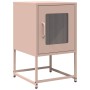 Mesita de noche de acero laminado en frío rosa 36x39x60,5 cm de , Mesitas de noche - Ref: Foro24-853327, Precio: 52,24 €, Des...