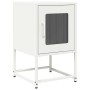 Mesita de noche de acero laminado en frío blanco 36x39x60,5 cm de , Mesitas de noche - Ref: Foro24-853331, Precio: 52,24 €, D...