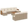 Set de sofás de jardín 11pzas con cojines ratán sintético beige en Conjuntos de jardín | Comprar online en Foru.es
