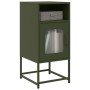 Mesita de noche de acero laminado verde oliva 36x39x78 cm de , Aparadores - Ref: Foro24-853414, Precio: 61,66 €, Descuento: %