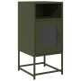 Mesita de noche de acero laminado verde oliva 36x39x78 cm de , Aparadores - Ref: Foro24-853414, Precio: 61,66 €, Descuento: %