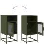Mesita de noche de acero laminado verde oliva 36x39x78 cm de , Aparadores - Ref: Foro24-853414, Precio: 61,66 €, Descuento: %