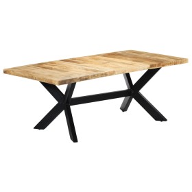 Mesa de comedor de madera maciza de mango 200x100x75 cm en Mesas de comedor | Comprar online en Foru.es