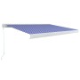 Toldo de carrete manual azul y blanco 400x300 cm de vidaXL, Toldos - Ref: Foro24-3052674, Precio: 946,43 €, Descuento: %