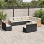 Set de sofás de jardín 12 piezas cojines ratán sintético negro en Conjuntos de jardín | Comprar online en Foru.es