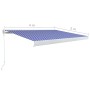 Toldo de carrete manual azul y blanco 400x300 cm de vidaXL, Toldos - Ref: Foro24-3052674, Precio: 946,43 €, Descuento: %