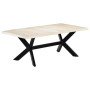 Mesa de comedor madera maciza de mango blanco 200x100x75 cm en Mesas de comedor | Comprar online en Foru.es