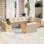 Set sofás de jardín con cojines 13 pzas ratán sintético beige en Conjuntos de jardín | Comprar online en Foru.es