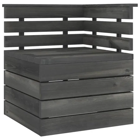 Corner sofa made of solid gray pine wood pallets by vidaXL, Modular outdoor sofas - Ref: Foro24-315419, Price: 80,10 €, Disco...