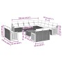 Set sofás de jardín 14 pzas con cojines ratán sintético negro en Conjuntos de jardín | Comprar online en Foru.es