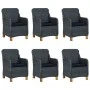 Set comedor jardín 7 pzas cojines ratán sintético gris oscuro de vidaXL, Conjuntos de jardín - Ref: Foro24-3060163, Precio: 8...