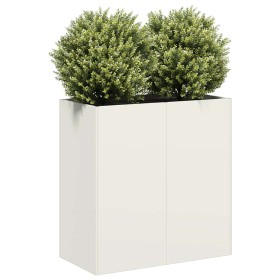 Jardinera de acero laminado en frío blanco 80x40x80 cm de , Maceteros y jardineras - Ref: Foro24-860711, Precio: 127,28 €, De...