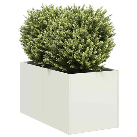 Jardinera de acero laminado en frío blanco 40x80x40 cm de , Maceteros y jardineras - Ref: Foro24-860732, Precio: 69,83 €, Des...