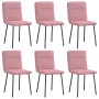 Sillas de comedor 6 unidades terciopelo rosa de , Sillas de comedor - Ref: Foro24-3315583, Precio: 250,34 €, Descuento: %
