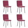 Sillas de comedor 4 unidades terciopelo rojo tinto de , Sillas de comedor - Ref: Foro24-3315314, Precio: 168,27 €, Descuento: %