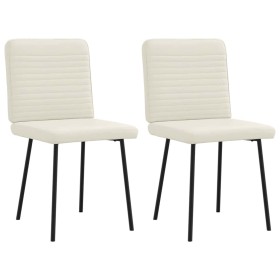 Sillas de comedor 2 unidades terciopelo crema de , Sillas de comedor - Ref: Foro24-4101142, Precio: 89,92 €, Descuento: %