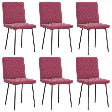 Sillas de comedor 6 unidades terciopelo rojo tinto de , Sillas de comedor - Ref: Foro24-3315478, Precio: 249,03 €, Descuento: %