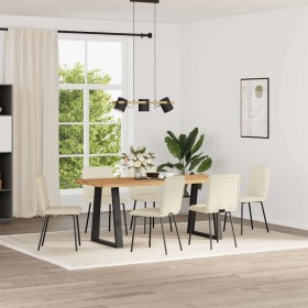 Sillas de comedor 6 unidades de terciopelo crema de , Sillas de comedor - Ref: Foro24-3315588, Precio: 255,88 €, Descuento: %