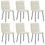 Sillas de comedor 6 unidades de terciopelo crema de , Sillas de comedor - Ref: Foro24-3315588, Precio: 255,88 €, Descuento: %