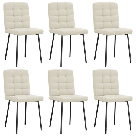 Sillas de comedor 6 unidades de terciopelo crema de , Sillas de comedor - Ref: Foro24-3315459, Precio: 257,34 €, Descuento: %