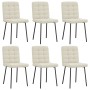 Sillas de comedor 6 unidades de terciopelo crema de , Sillas de comedor - Ref: Foro24-3315459, Precio: 257,34 €, Descuento: %