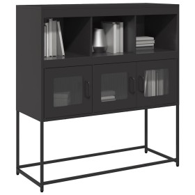 Aparador de acero laminado en frío negro 100,5x39x107 cm de , Aparadores - Ref: Foro24-853416, Precio: 114,72 €, Descuento: %