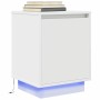 Mesilla de noche con luces LED blanca 38x34x50 cm de , Mesitas de noche - Ref: Foro24-861265, Precio: 45,77 €, Descuento: %