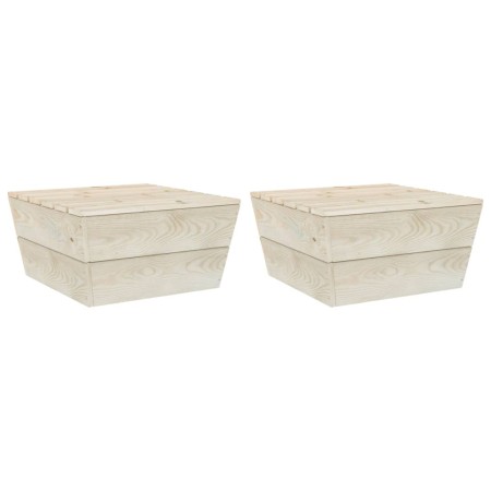 Mesas de jardín 2 uds madera de abeto impregnada 60x60x30 cm de vidaXL, Sofás modulares de exterior - Ref: Foro24-315635, Pre...