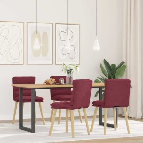 Sillas de comedor 4 unidades tela rojo tinto de , Sillas de comedor - Ref: Foro24-3315396, Precio: 217,96 €, Descuento: %