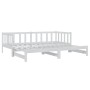 Sofá cama extraíble madera maciza de pino blanco 2x(90x200) cm de vidaXL, Camas y somieres - Ref: Foro24-833094, Precio: 214,...