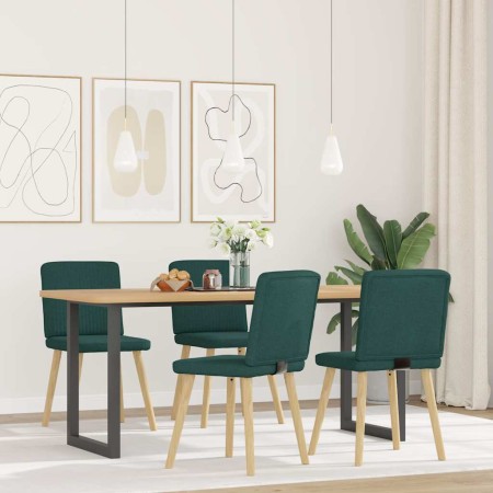 Sillas de comedor 4 unidades tela verde oscuro de , Sillas de comedor - Ref: Foro24-3315302, Precio: 199,43 €, Descuento: %