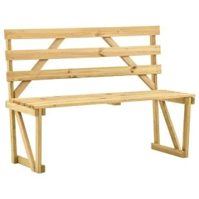Banco de jardín de madera de pino impregnada 120 cm de vidaXL, Bancos de jardín - Ref: Foro24-315393, Precio: 64,20 €, Descue...