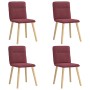 Sillas de comedor 4 unidades tela rojo tinto de , Sillas de comedor - Ref: Foro24-3315323, Precio: 203,05 €, Descuento: %