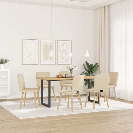 Sillas de comedor 6 unidades tela color crema de , Sillas de comedor - Ref: Foro24-3315574, Precio: 298,01 €, Descuento: %