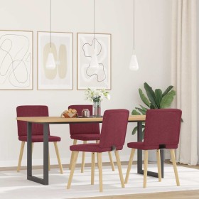 Sillas de comedor 4 unidades tela rojo tinto de , Sillas de comedor - Ref: Foro24-3315300, Precio: 198,29 €, Descuento: %