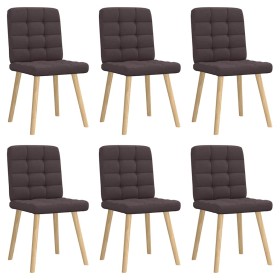 Sillas de comedor 6 unidades tela marrón oscuro de , Sillas de comedor - Ref: Foro24-3315465, Precio: 306,42 €, Descuento: %